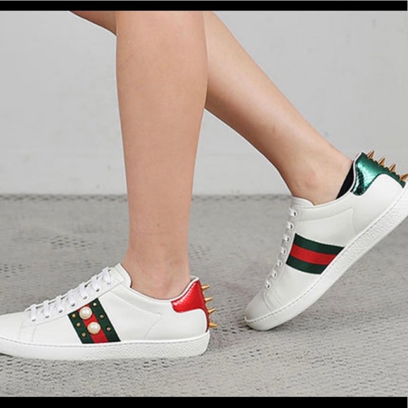 ❣️SOLD❣️Authentic Gucci Studded Sneakers - Picture 2 of 8
